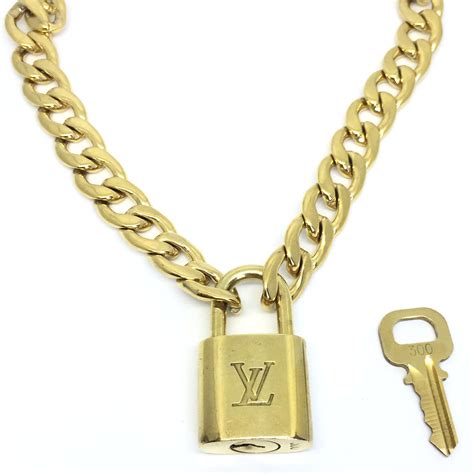 louis vuitton chain padlock necklace|louis vuitton monogram necklace.